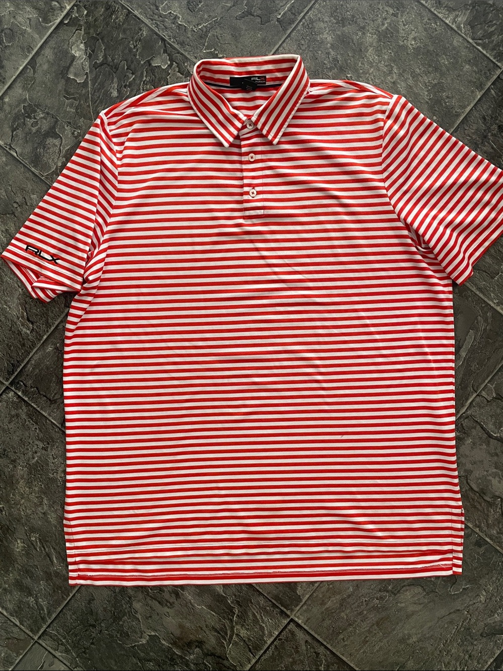 RALPH LAUREN RLX Striped Preppy Classic Short Sleeve Polo Golf Activewear Shirt